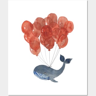 Balloons whale Posters and Art